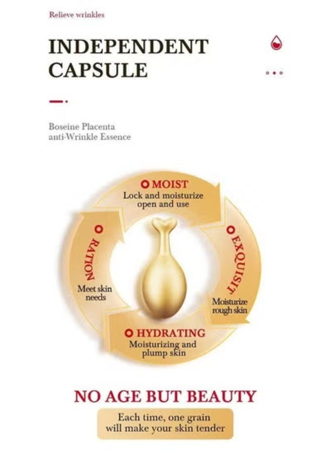 SADOER BOSEINE PLACENTA ,Anti Wrinkle Essence Capsules Serum Face Repair Serum Remover Whitening Cream Anti-Wrinkle Ageless Face Serum Skin Care 25 Pcs - Image 4